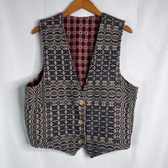 Reversible Handmade Vest Southwestern Western Country Rodeo Quirky Size MD/LG - Picture 4 of 10